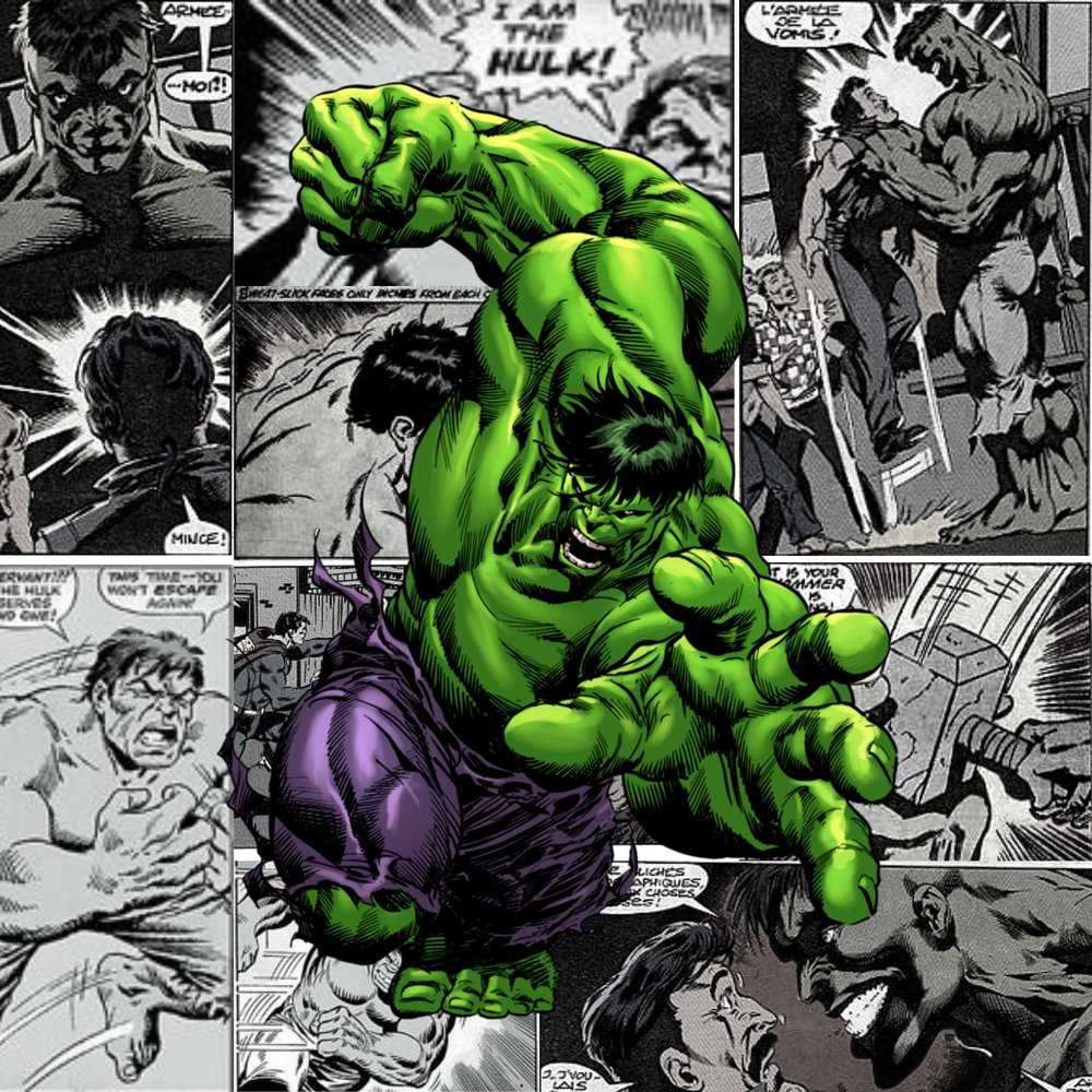 Hulk Comic Collage