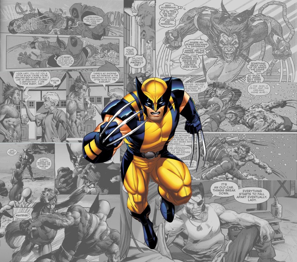 Wolverine Comic Book Collage