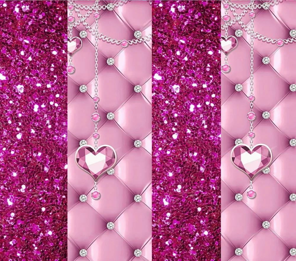 Pink Glitter Diamond Necklace