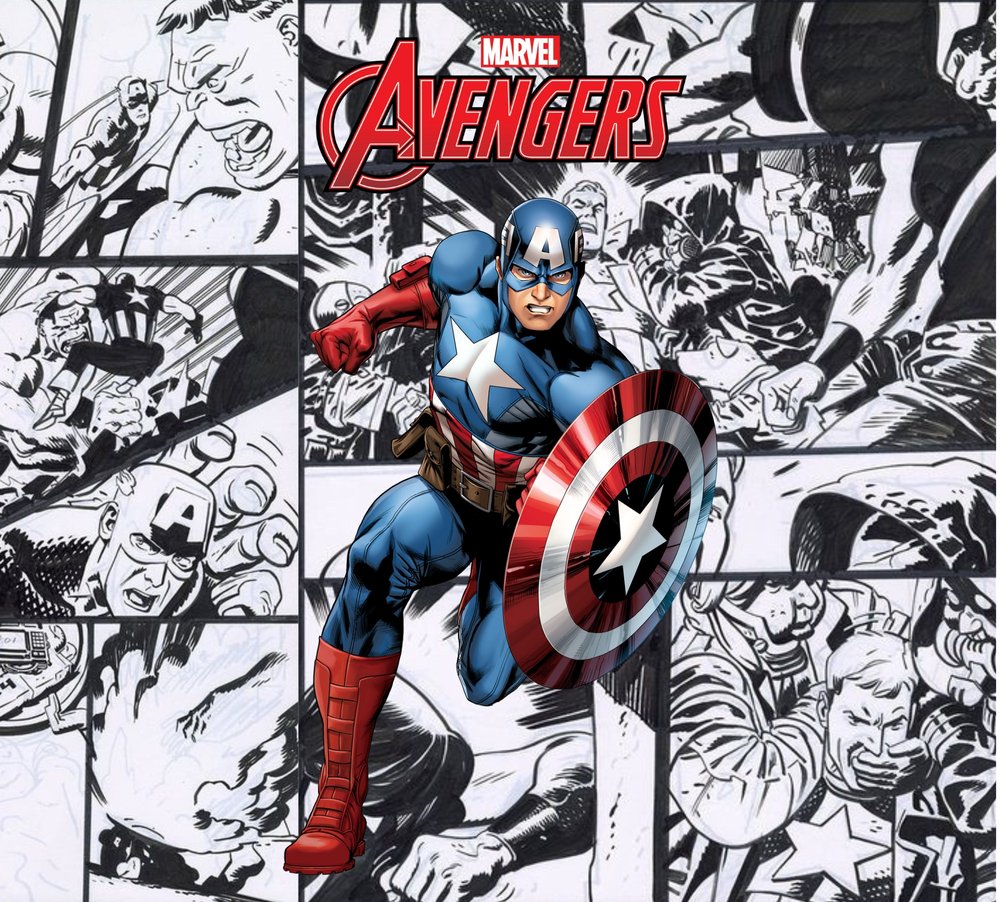 Captain America Comic Book Collage