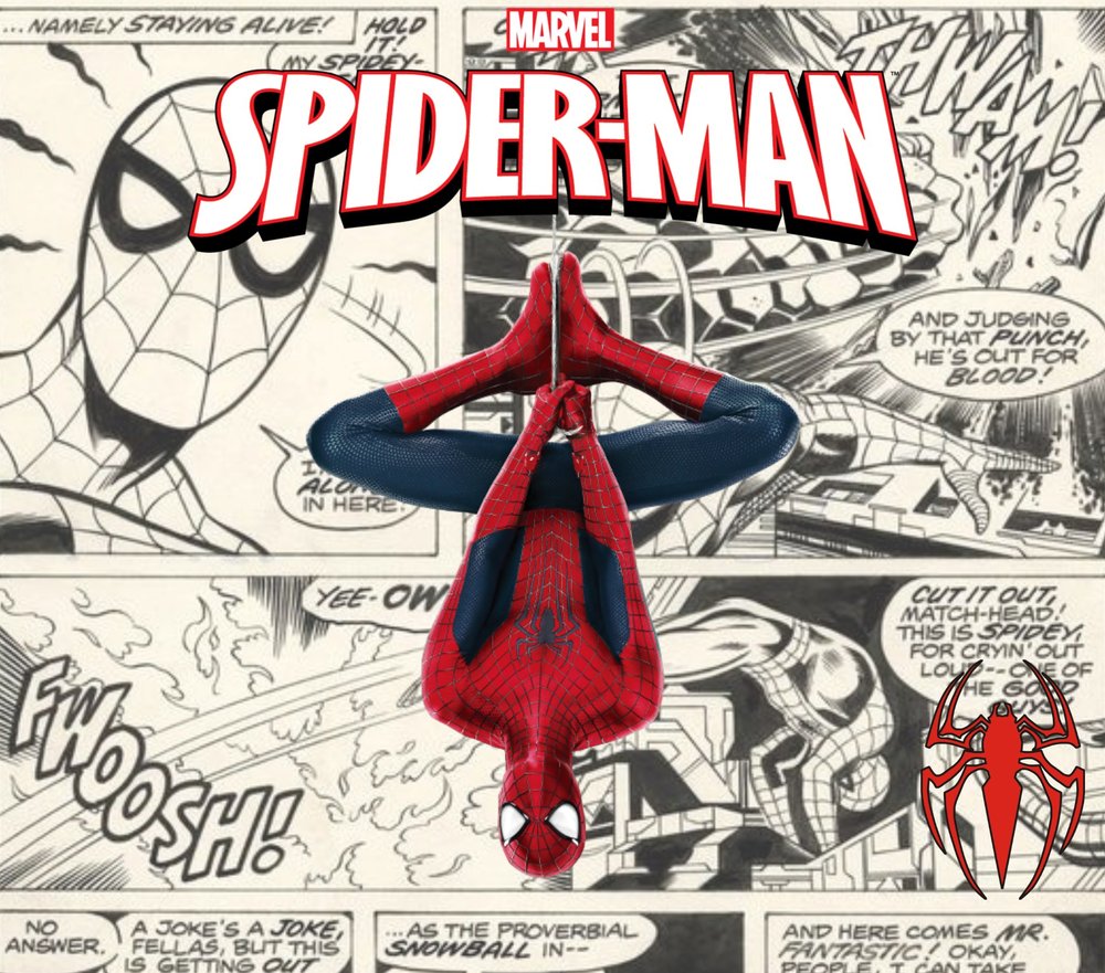 Spider-Man Comic Book Hanging Pose