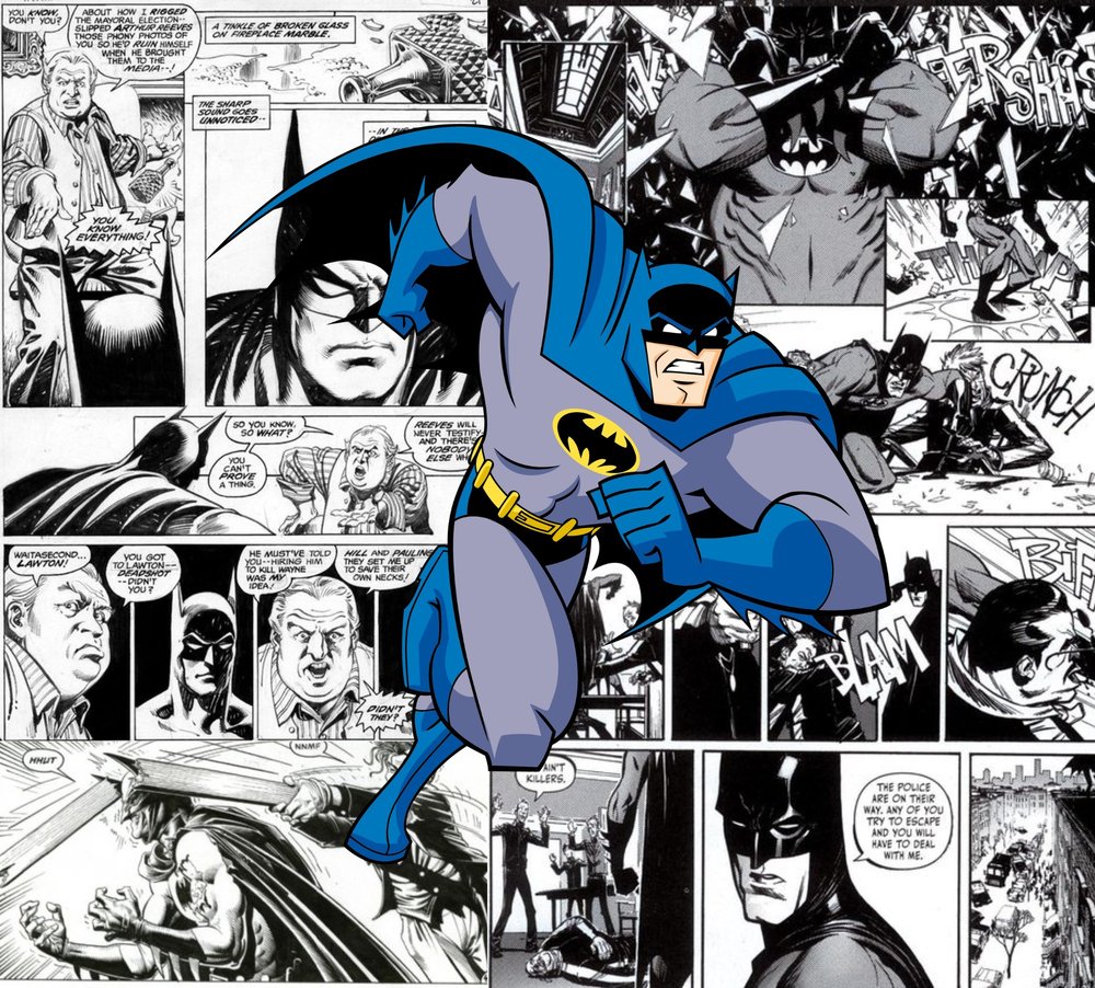 Batman Comic Book Collage — Multicolor Comic 2