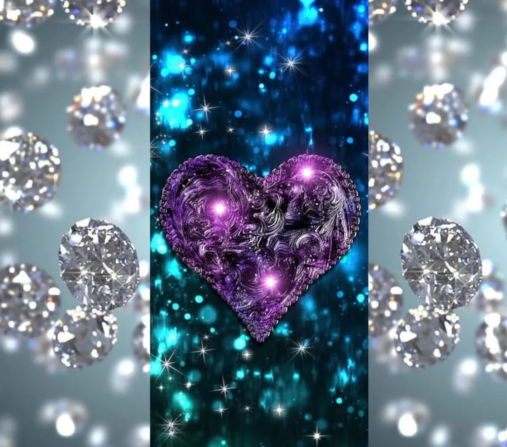 Purple Glitter Heart Sparkle