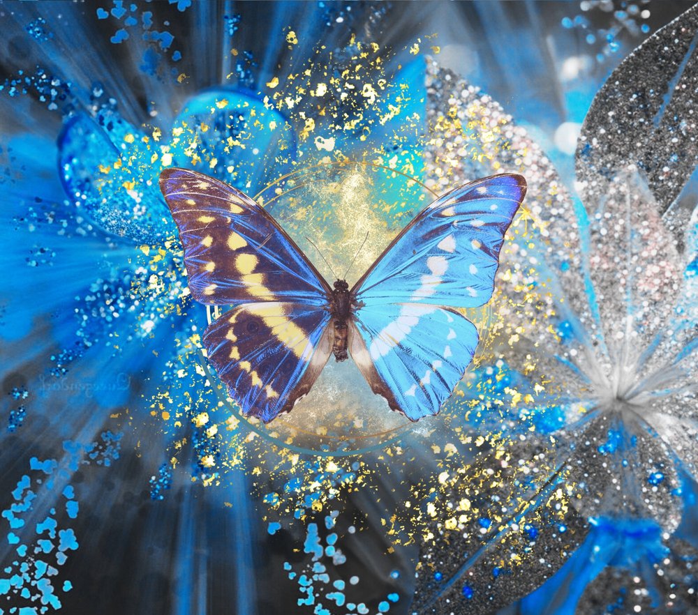 Cosmic Butterfly Glitter Splash
