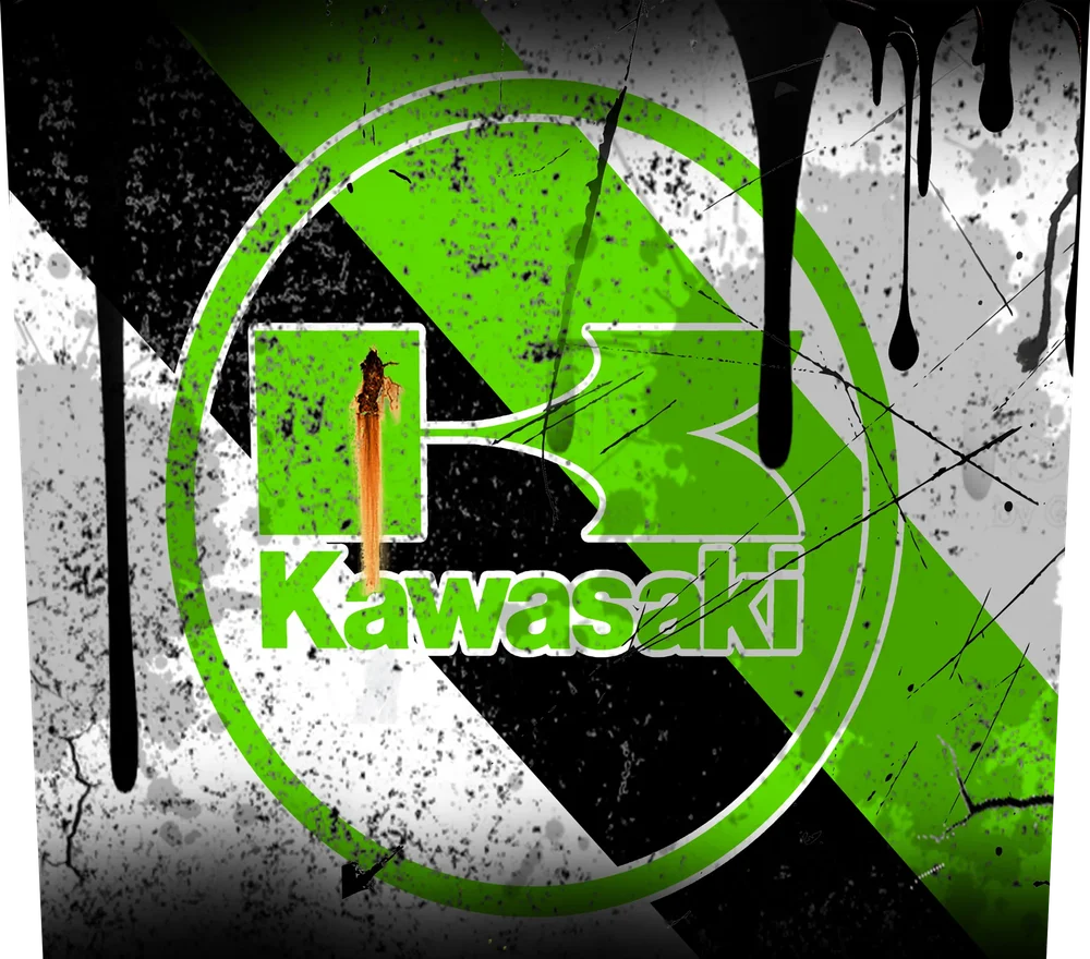 Kawasaki Grunge Logo — Multicolor Distressed 2