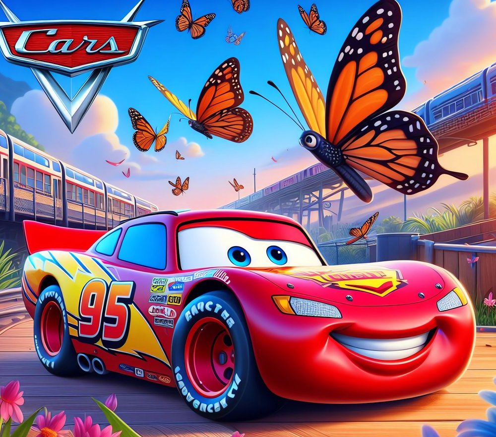 Lightning McQueen Butterfly Scene