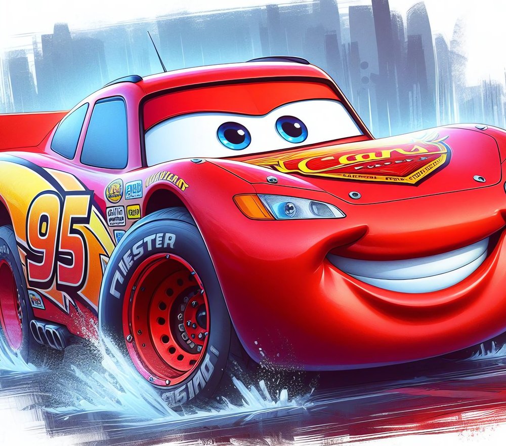 Lightning McQueen Racing Car — Multicolor Cartoon