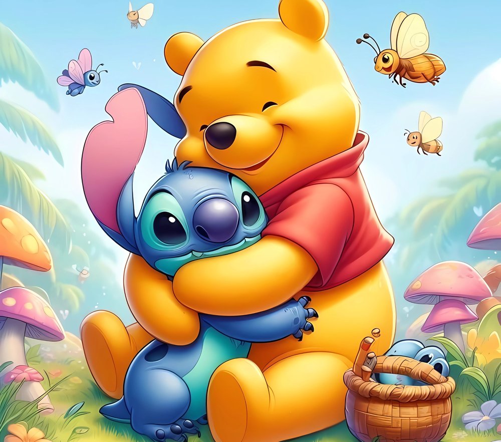 Winnie Pooh and Stitch Friends