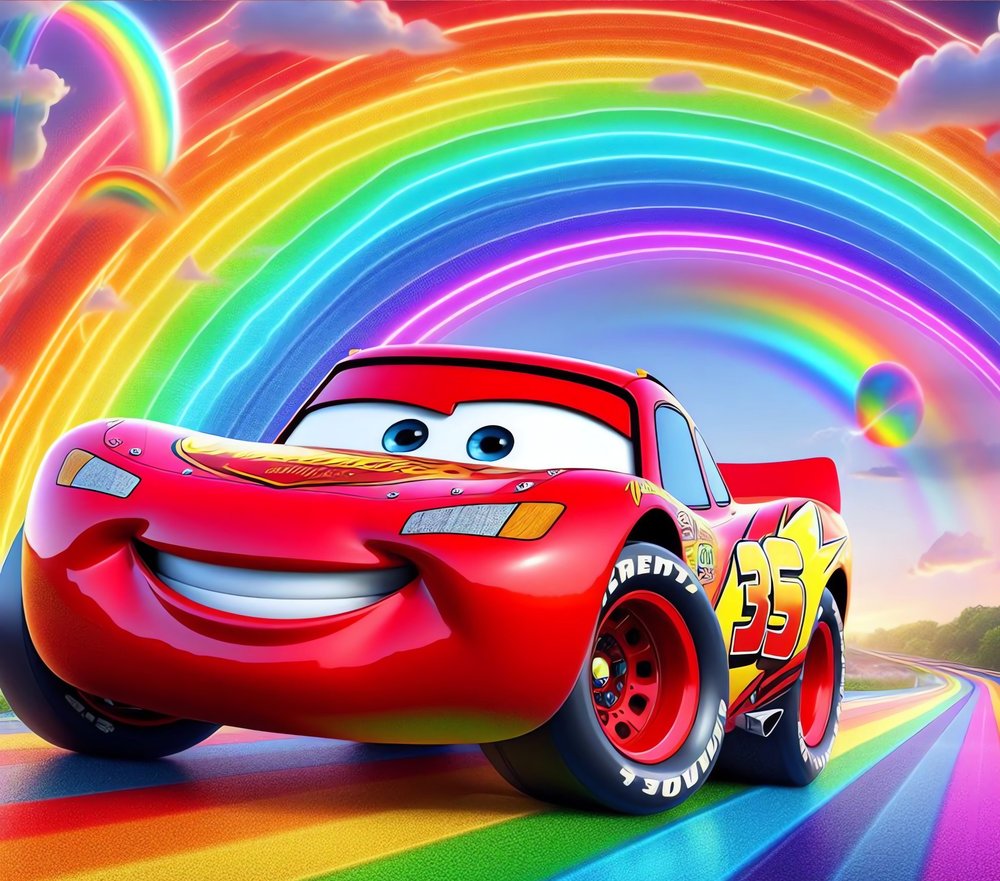 Lightning McQueen Neon Rainbow
