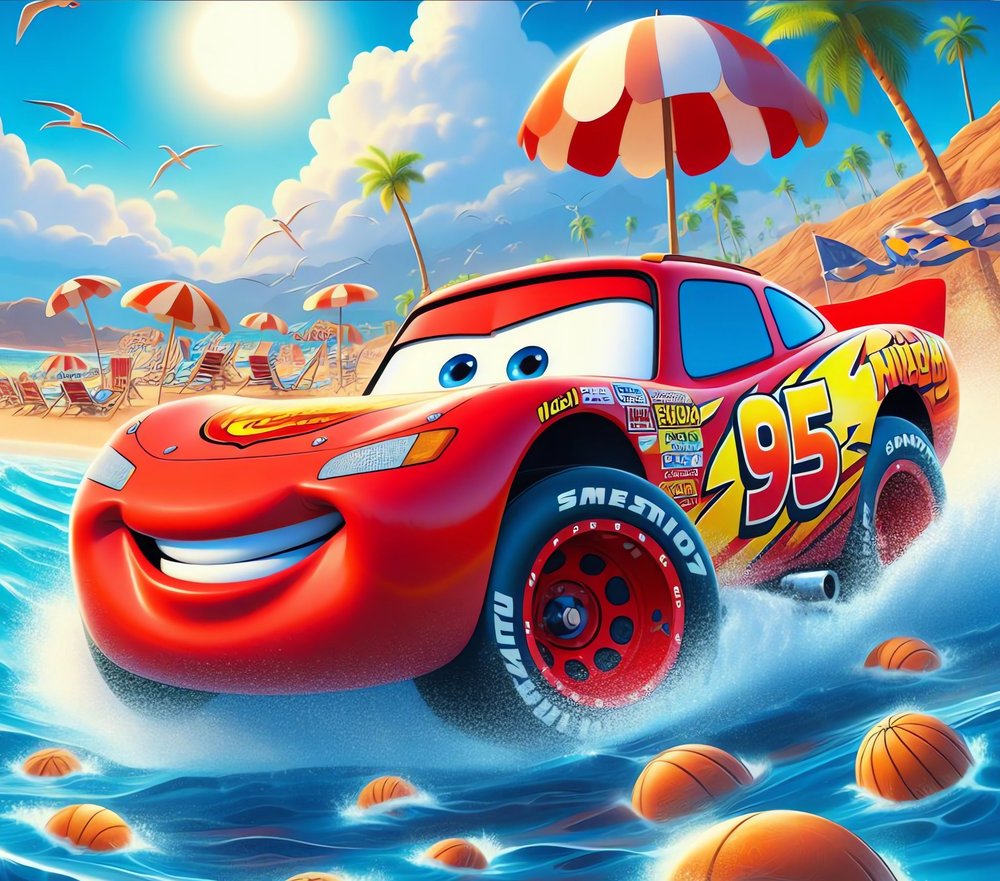 Lightning McQueen Beach Summer