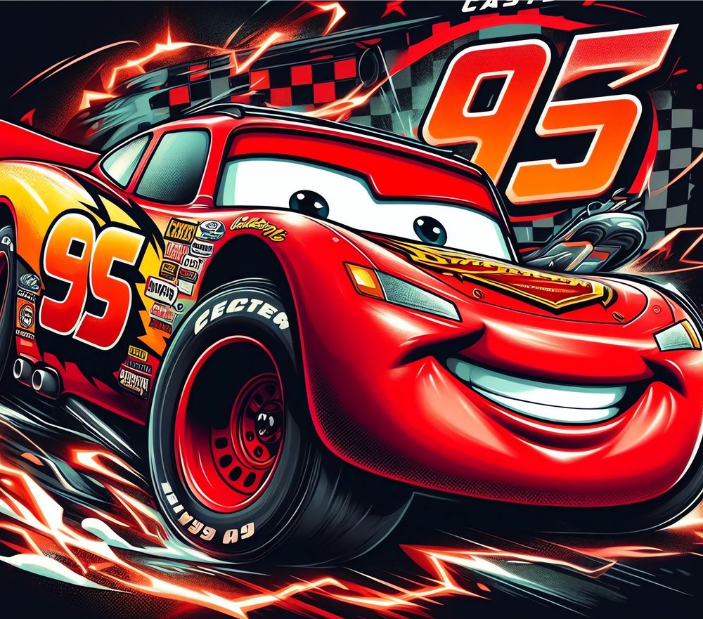 Lightning McQueen Racing — Multicolor Neon