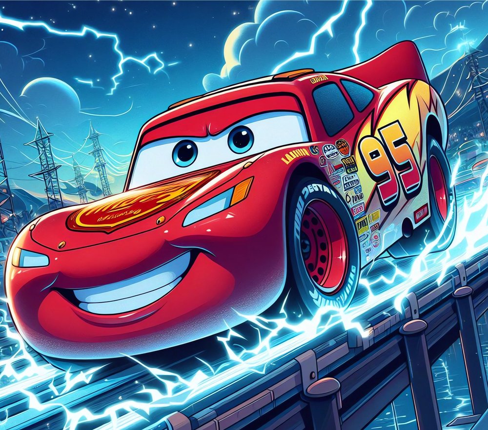 Lightning McQueen Racing — Multicolor Cartoon
