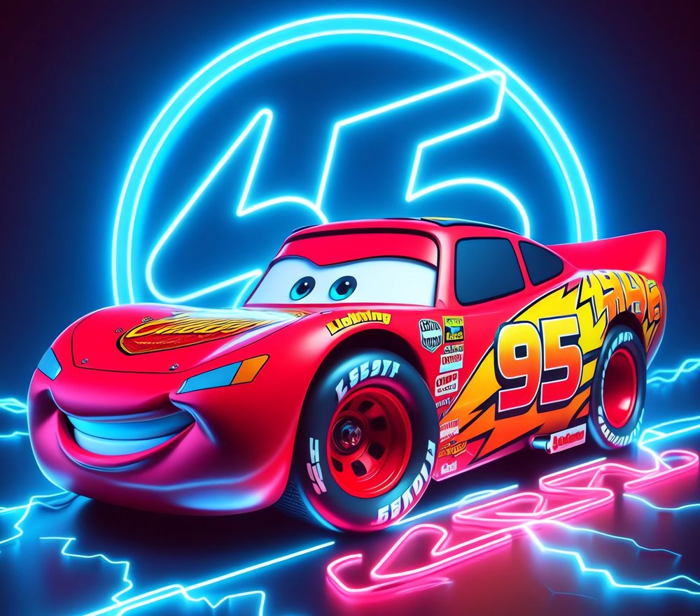 Lightning McQueen Neon Racing — Multicolor Neon