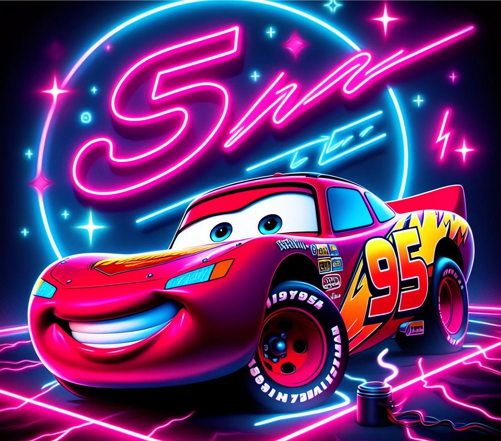 Lightning McQueen Neon Racing — Multicolor Neon 2