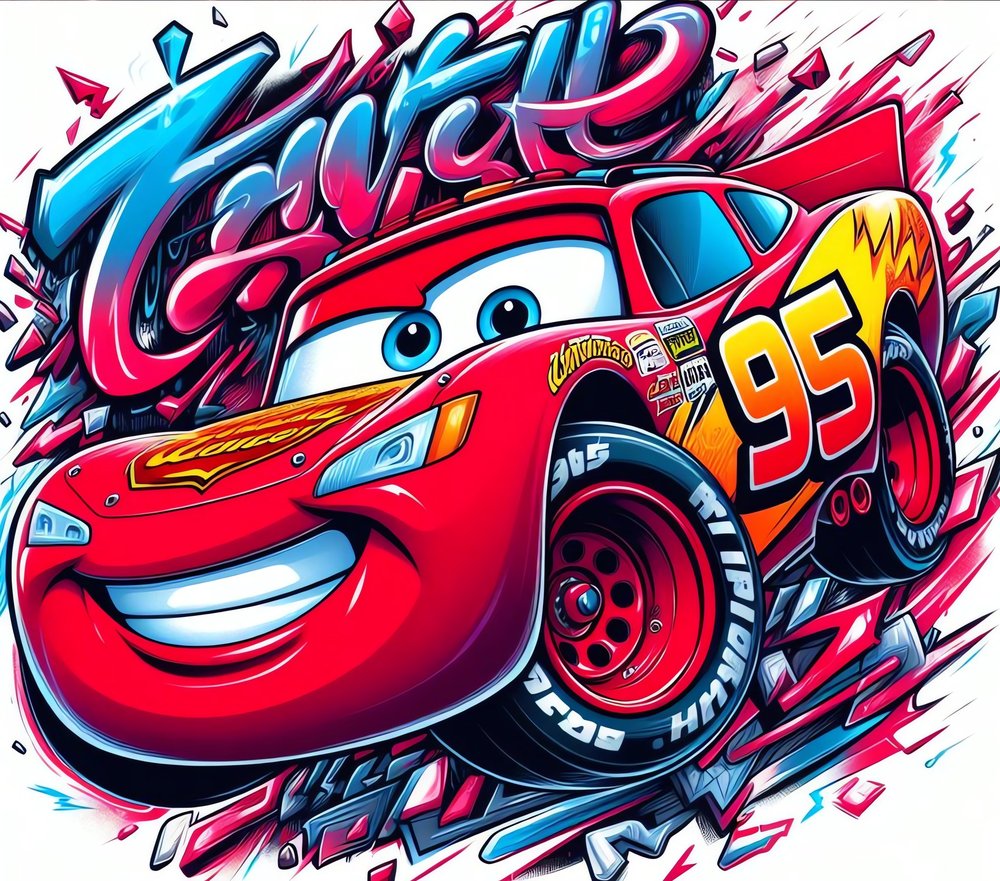 Lightning McQueen Graffiti Artwork