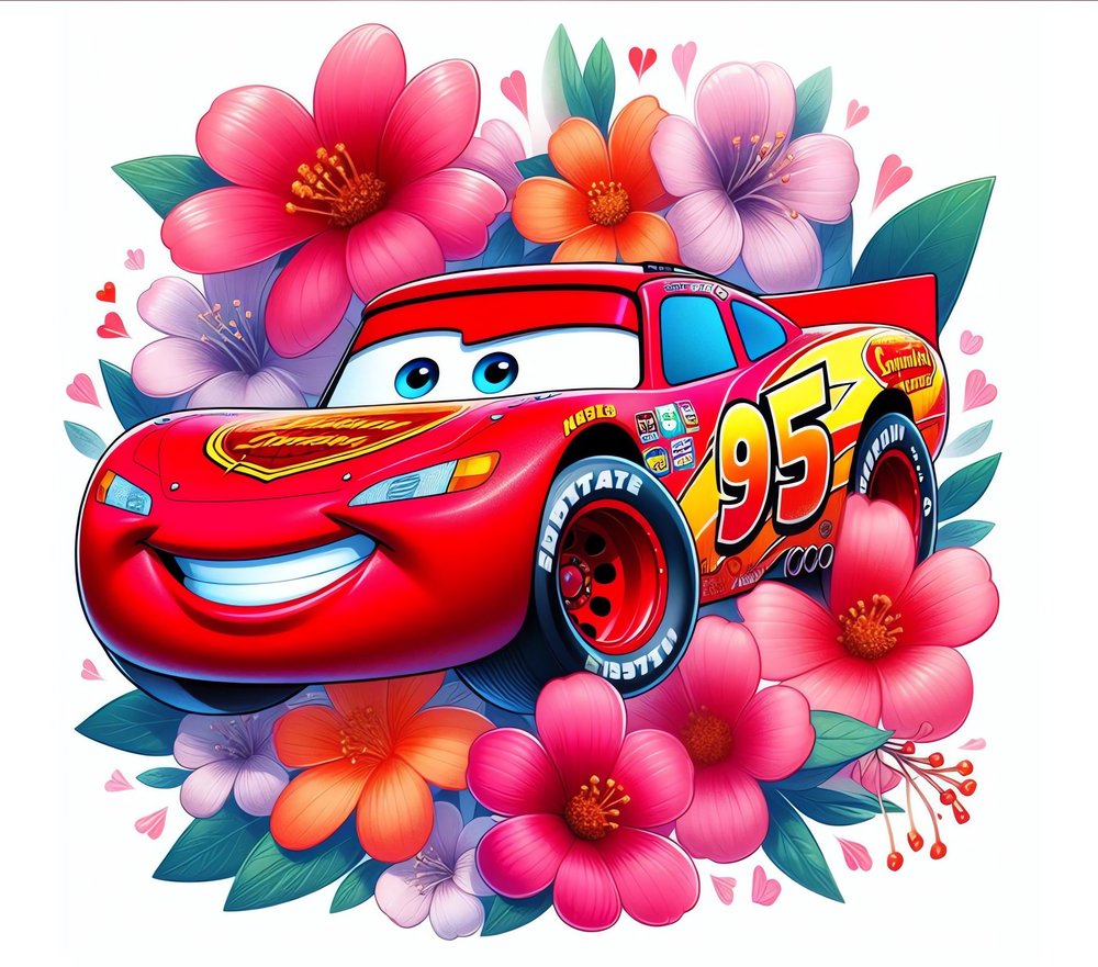 Lightning McQueen Floral Wreath
