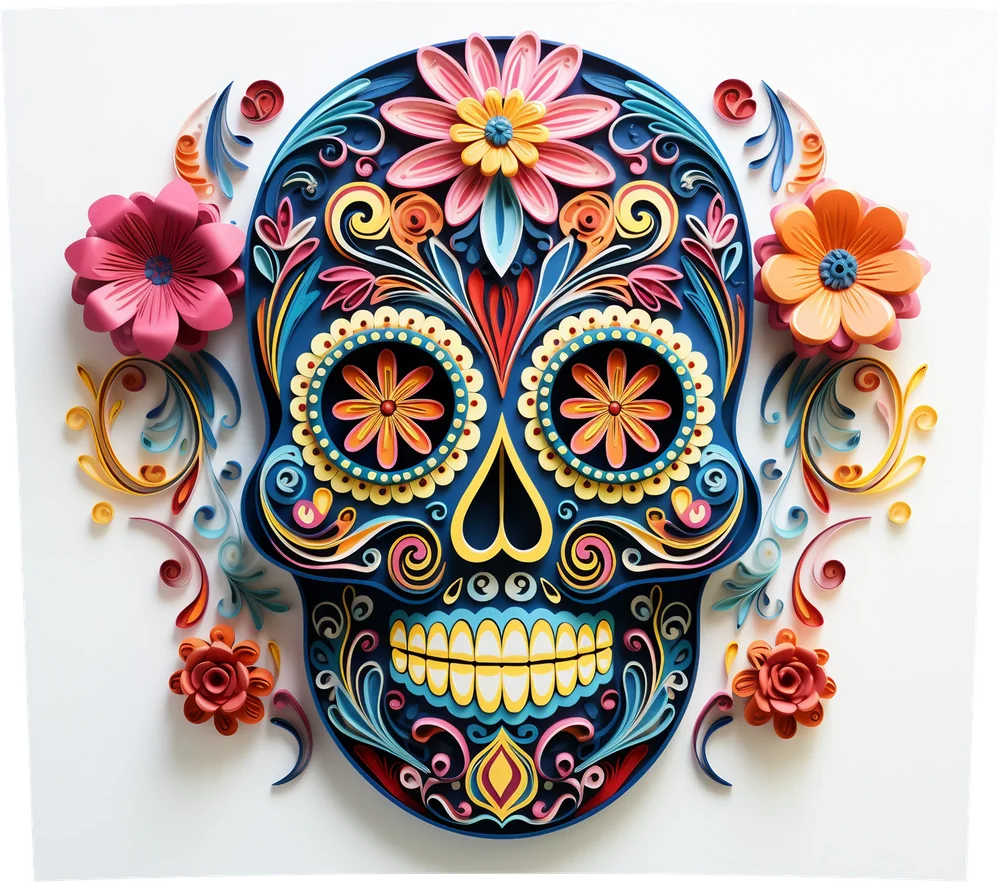 Colorful Sugar Skull Wall Art