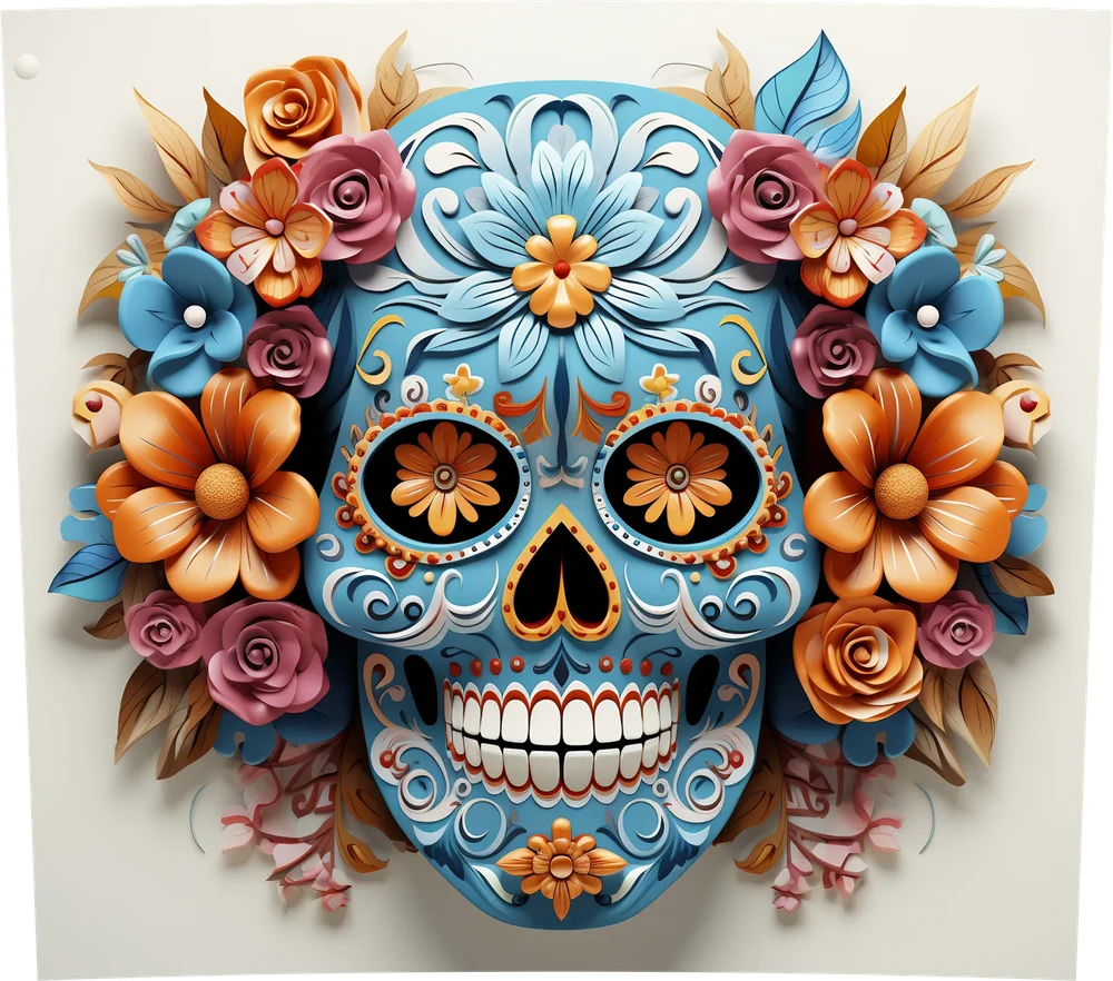 Sugar Skull Floral Illustration