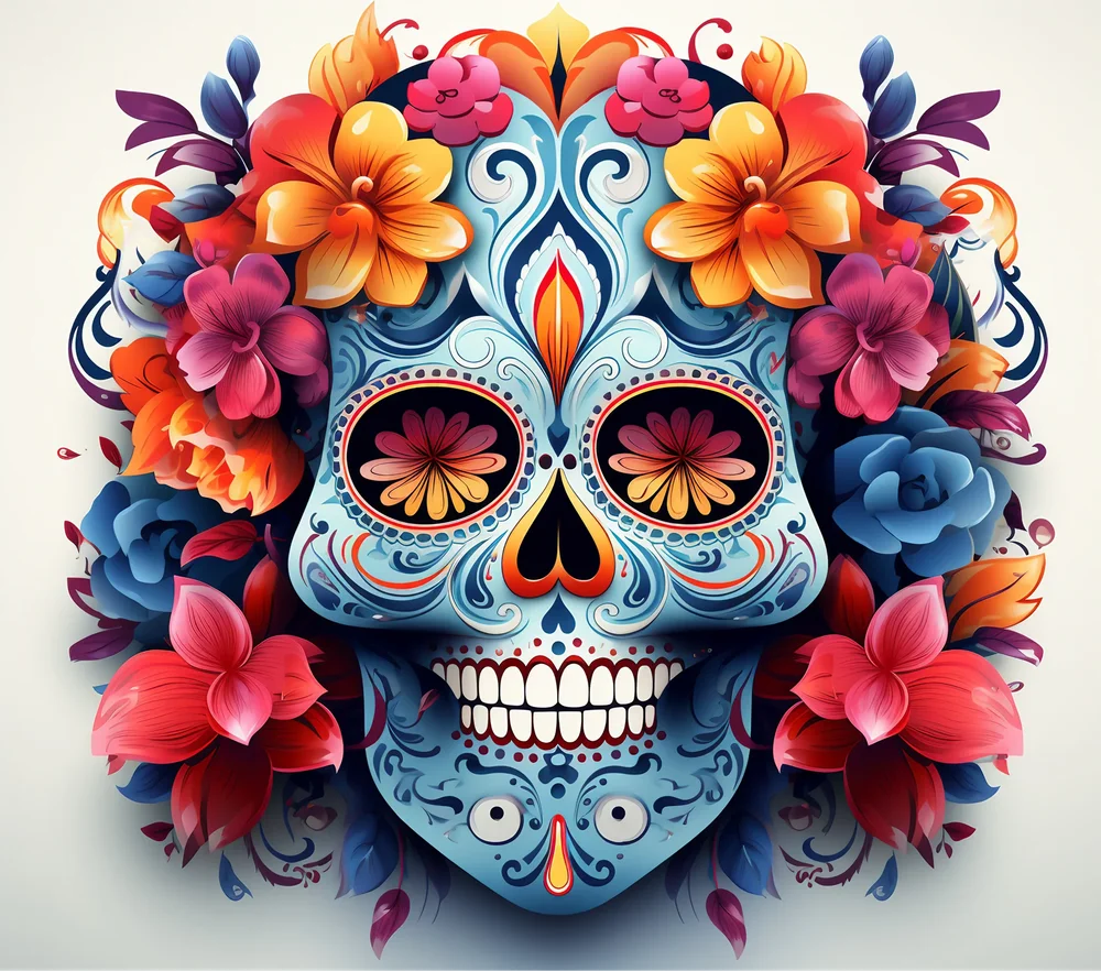 Colorful Day of the Dead Sugar Skull