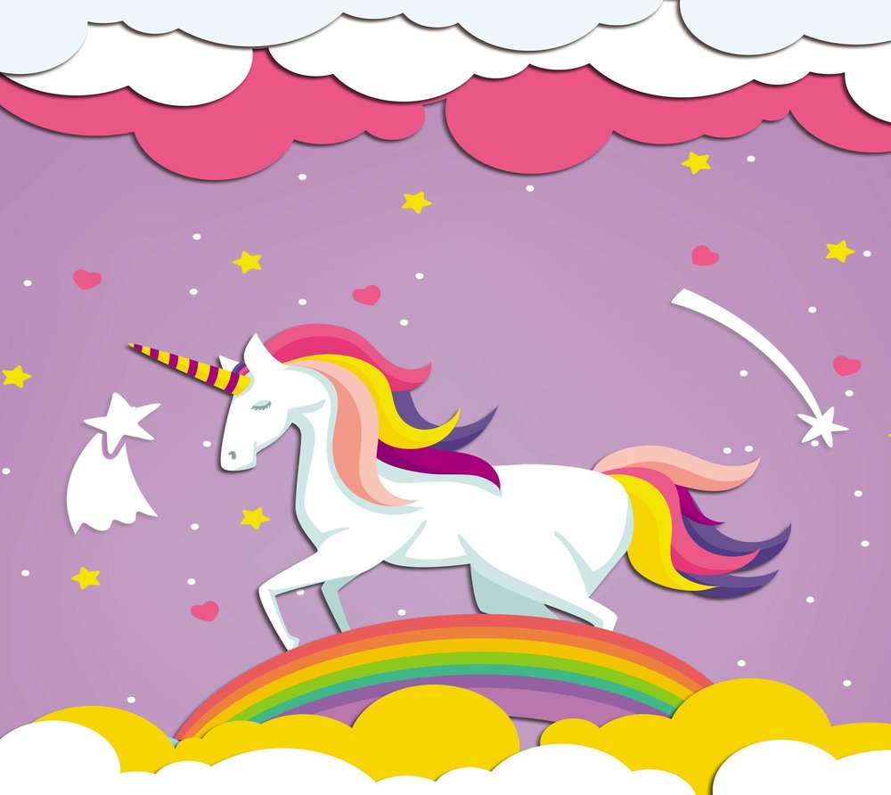 Magical Unicorn Rainbow Sky