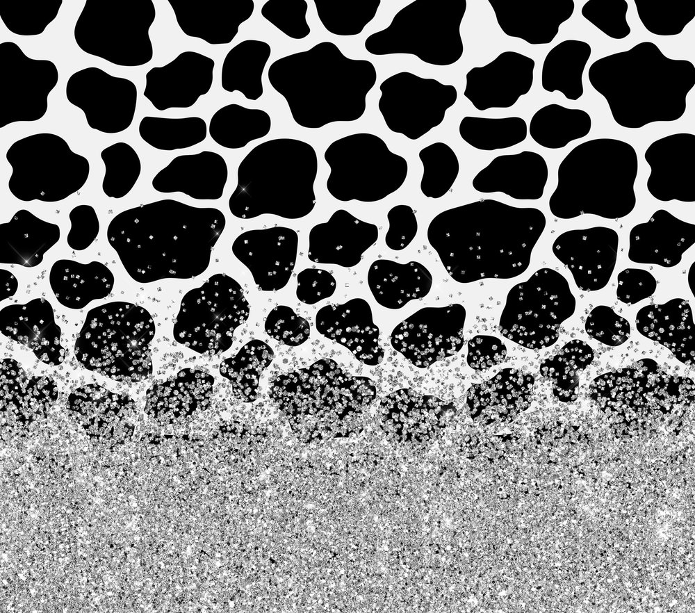 Cow Print Glitter Ombre Gradient