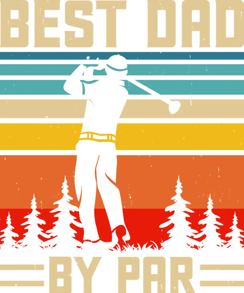 Best Dad By Par Golf — Multicolor Retro