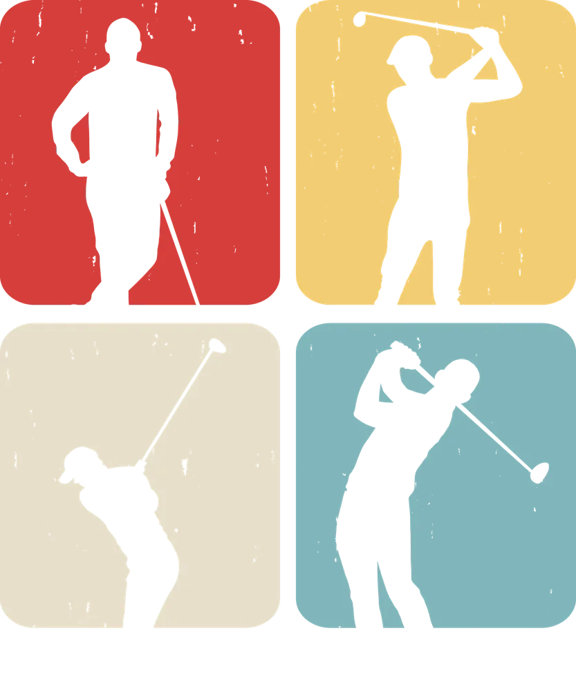 Retro Golf Silhouettes Grid