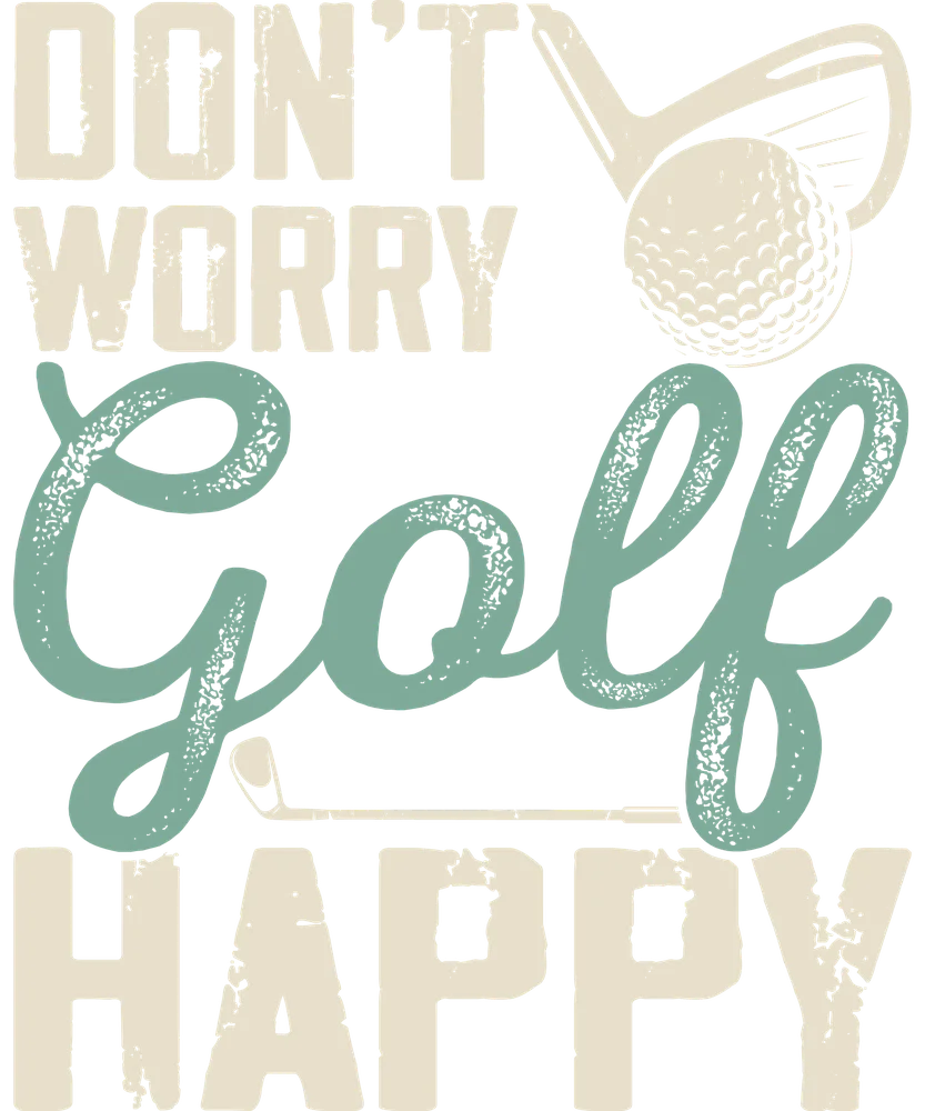 Don't Worry Golf Happy — Cream Retro