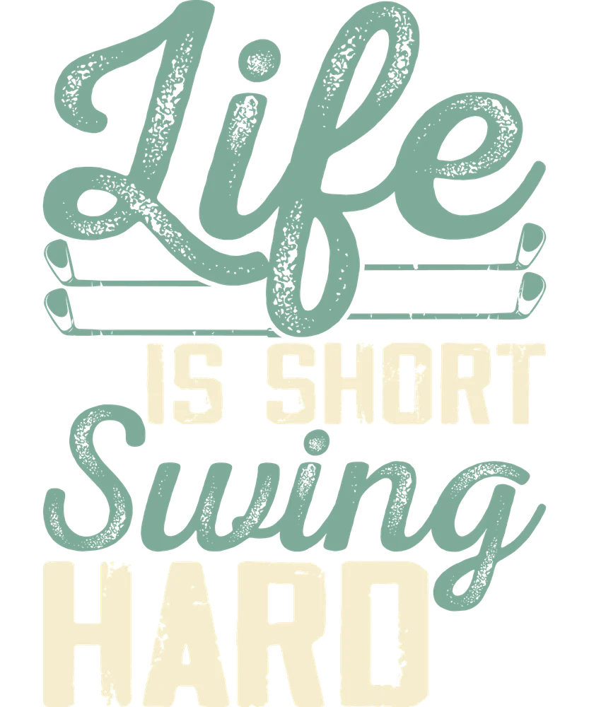 Life Is Short Swing Hard Golf — Gray Retro
