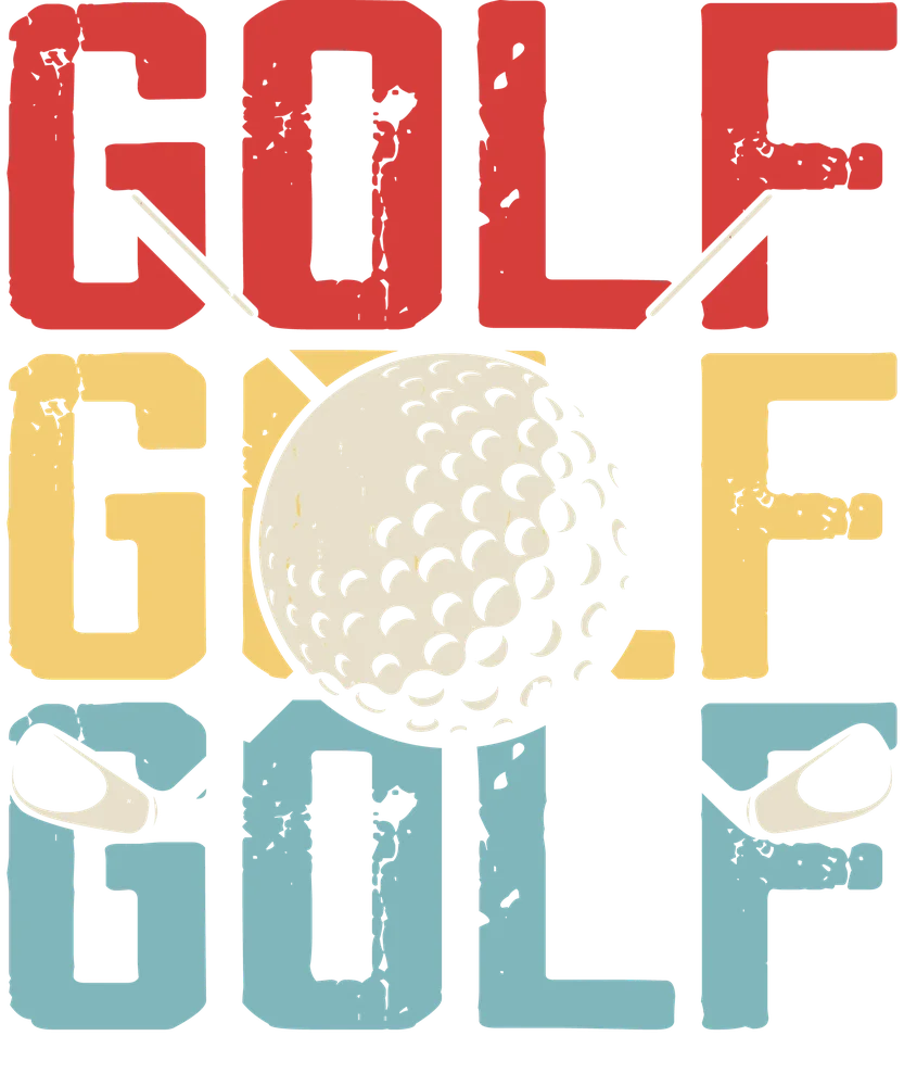 Golf Distressed Stacked Text