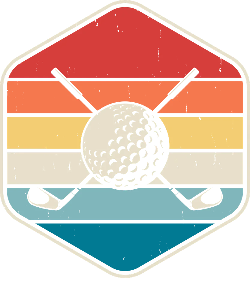 Retro Golf Sunset Badge