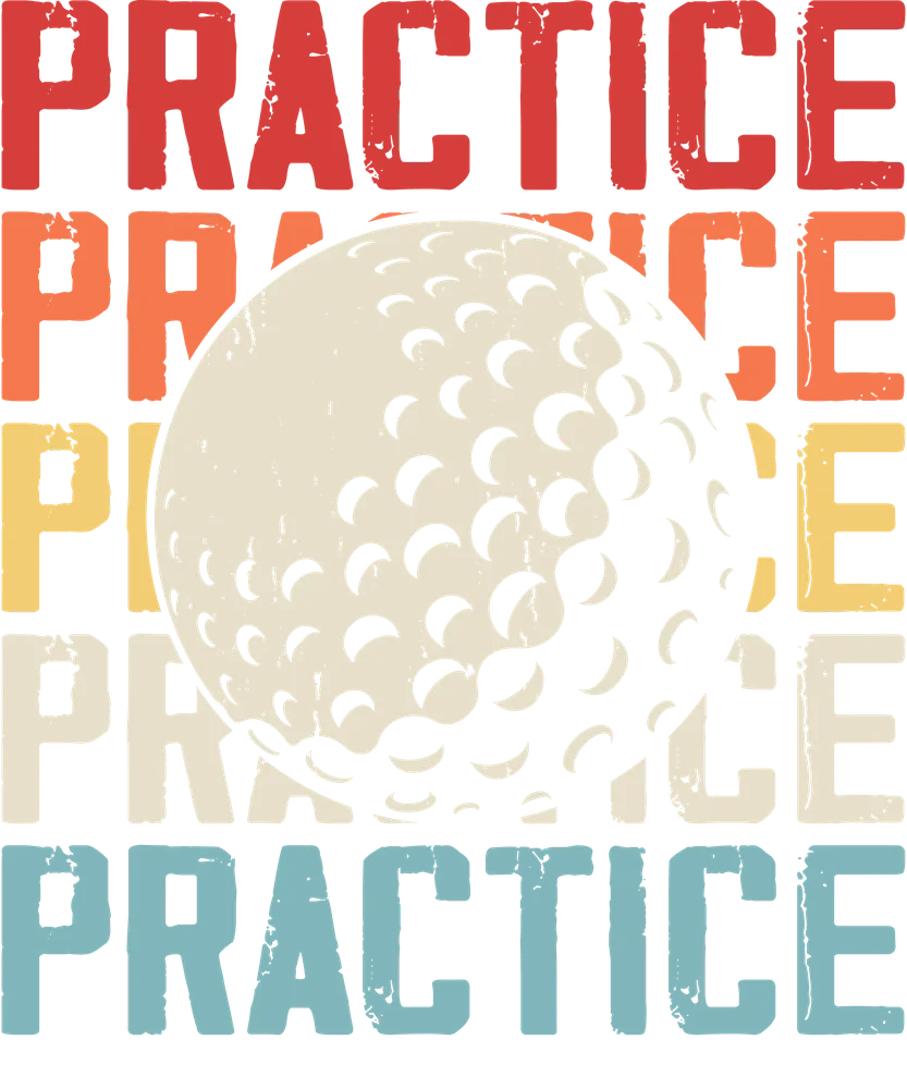 Practice Golf Retro Vertical Stripe