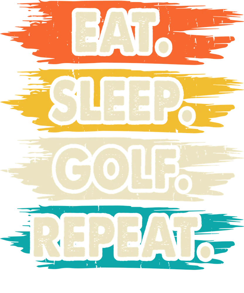 Eat Sleep Golf Repeat — Cream Retro