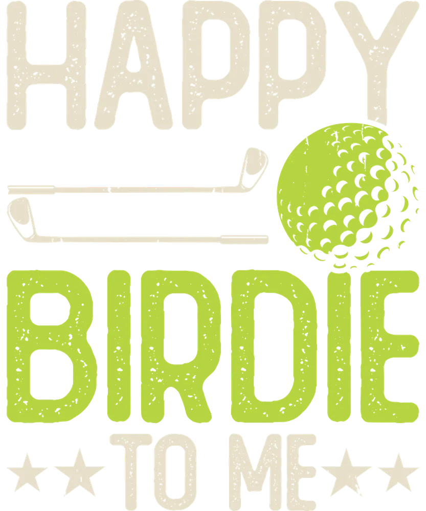 Happy Birdie To Me Golf — Multicolor Distressed
