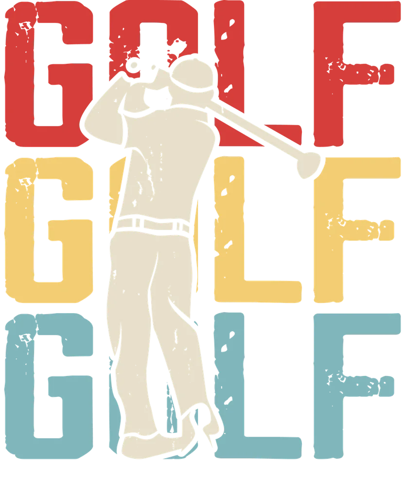 Retro Golf Golfer Swing Stack