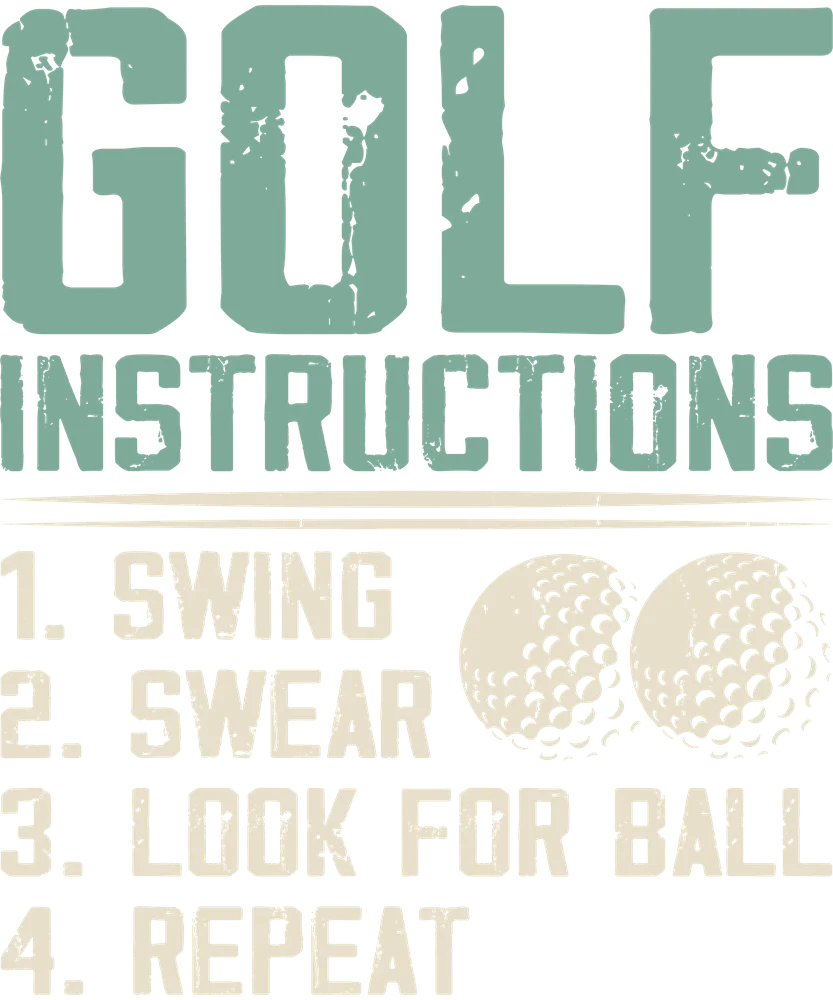 Golf Instructions Distressed Design