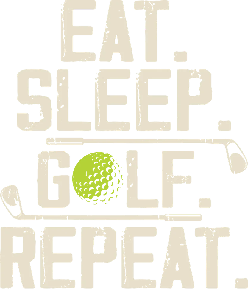Eat Sleep Golf Repeat — Cream Distressed