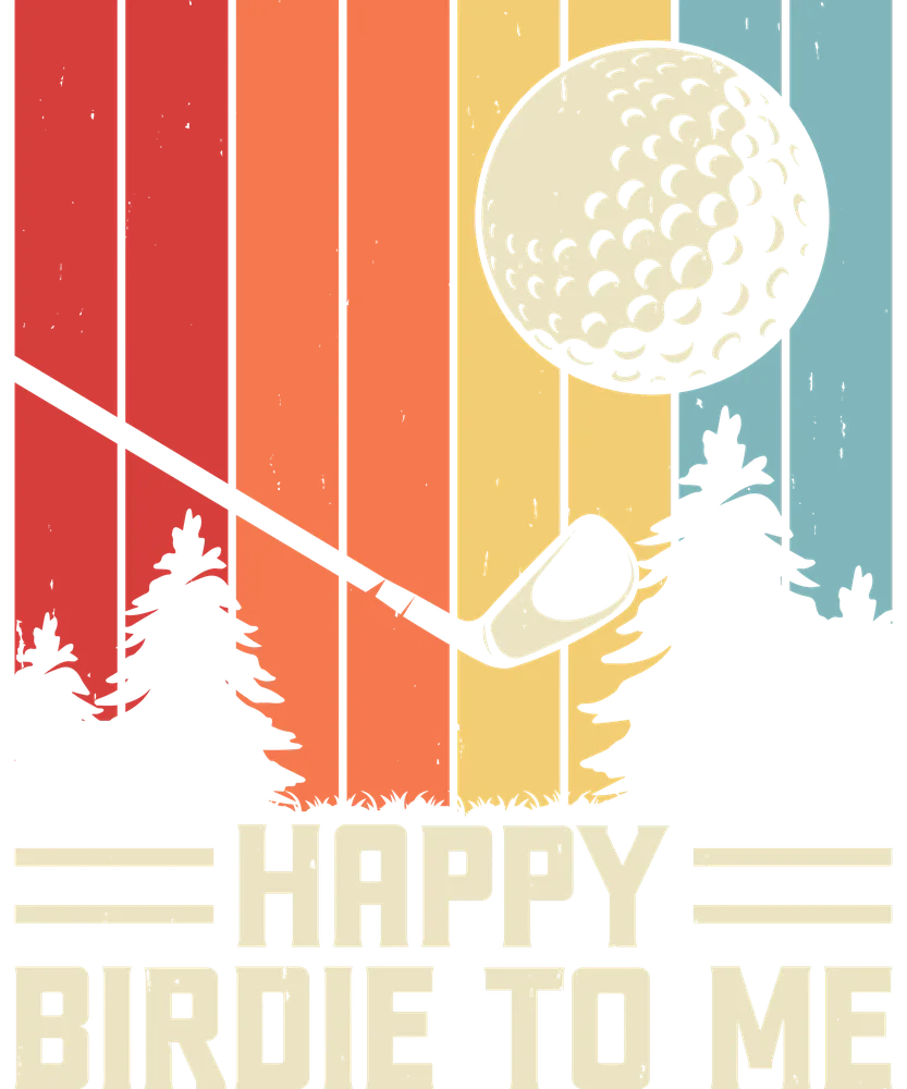 Happy Birdie To Me Golf — Multicolor Retro