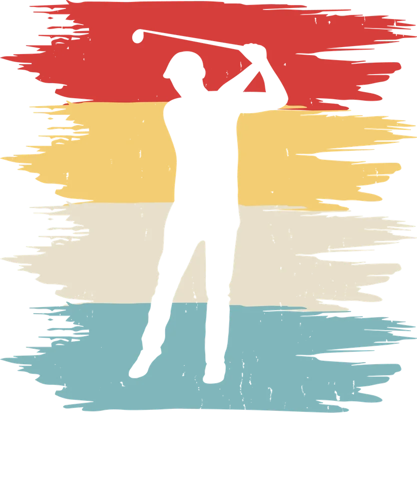 Retro Golfer Silhouette