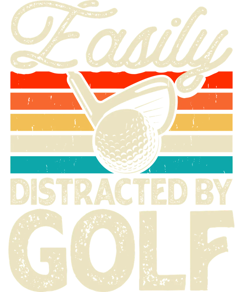 Easily Distracted By Golf — Cream Retro 2