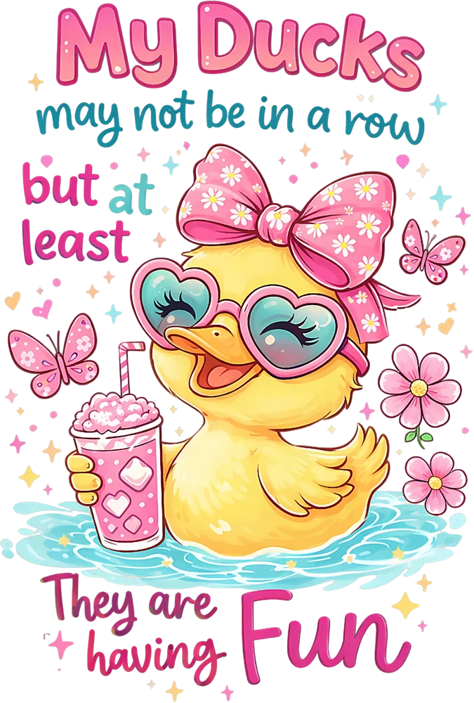 Cheerful Duck With Daisy Bows