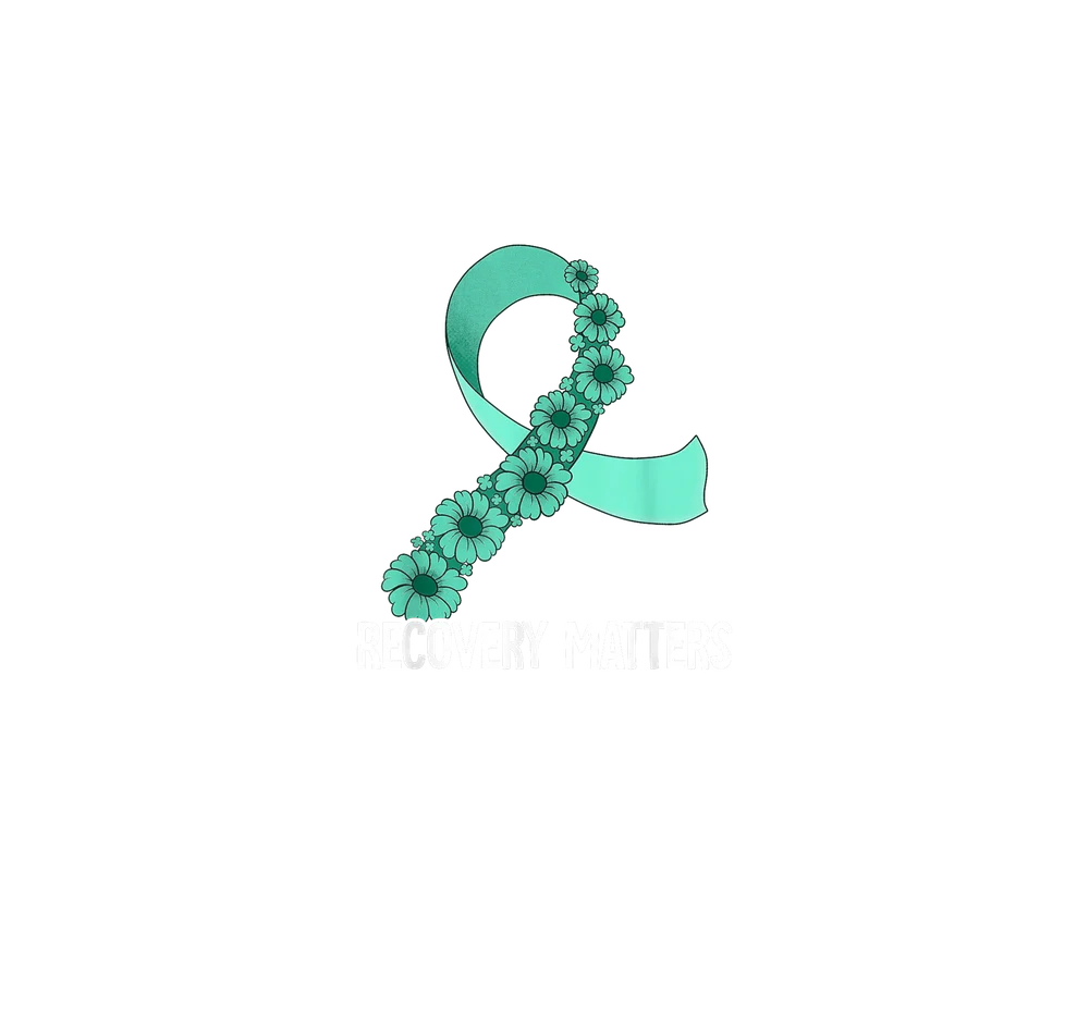 Recovery Matters Ribbon — Teal Floral