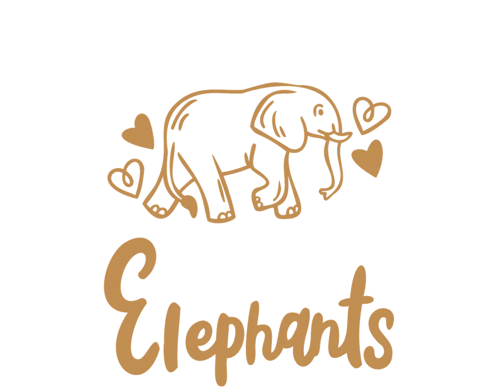 Sweet Mama Elephant With Hearts