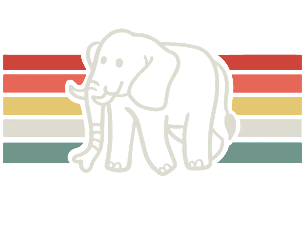 Elephant With Striped Lines