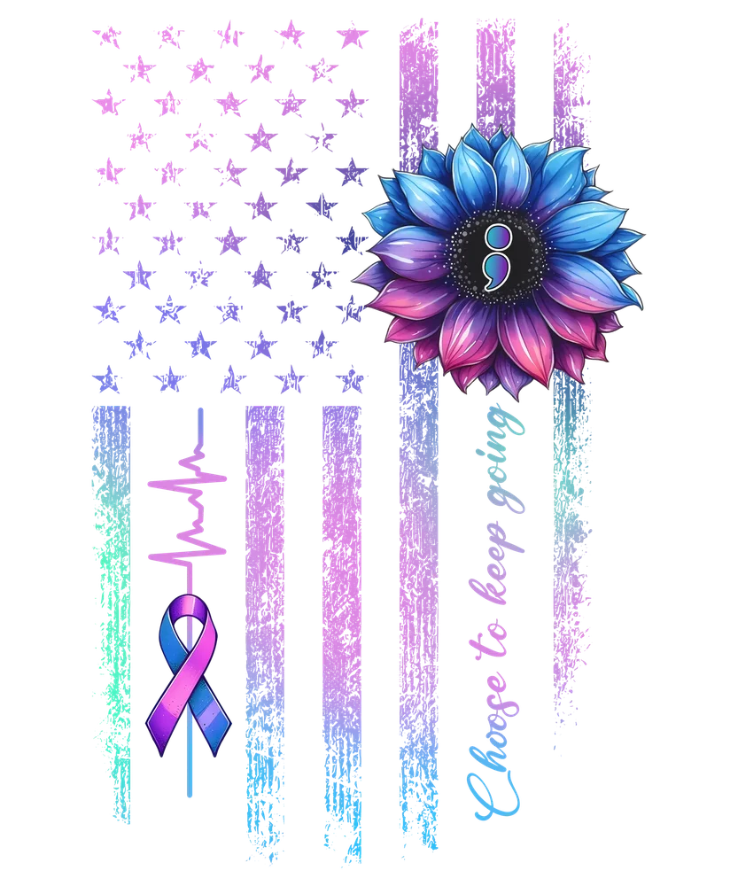 Colorful Daisy Awareness Ribbon