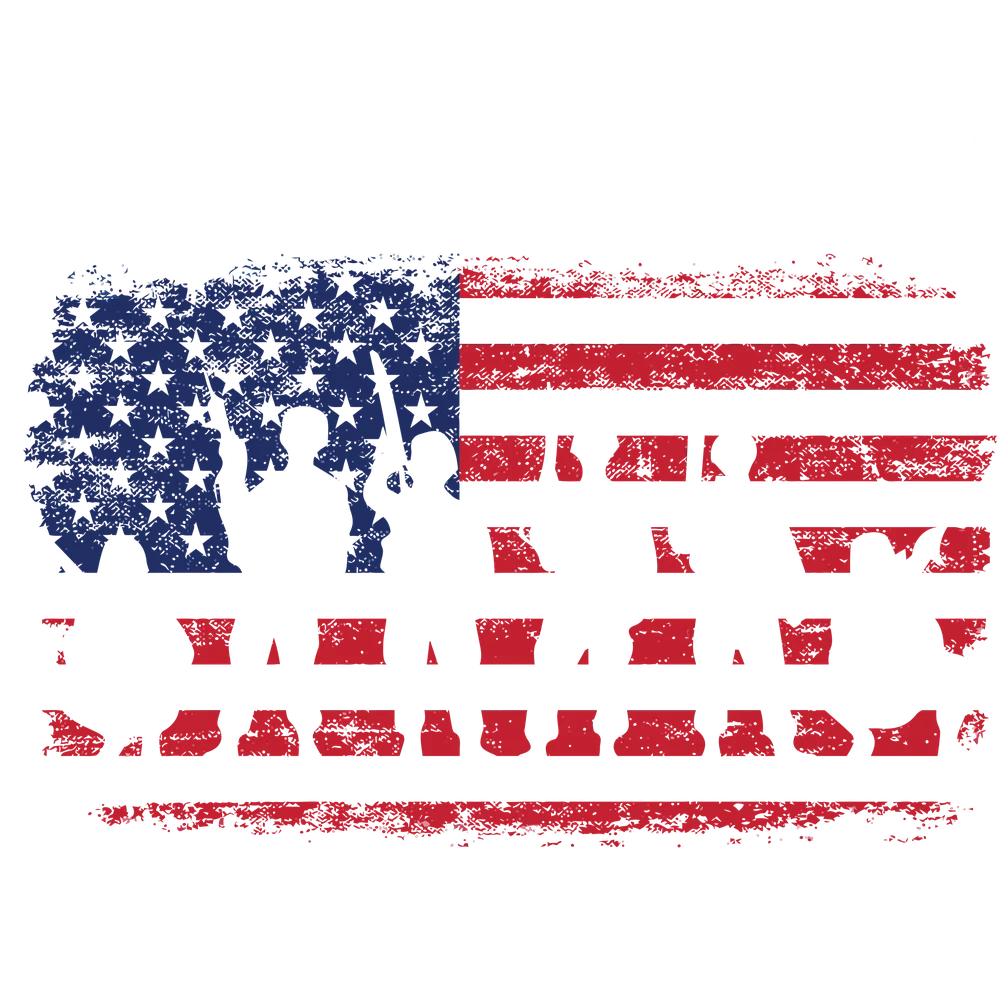 American Flag Elephant Silhouette