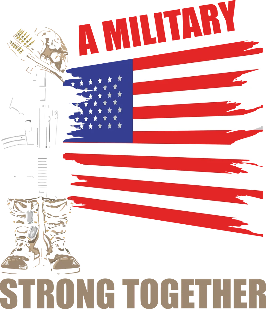 Military Strong Together Poster — Multicolor Illustrative