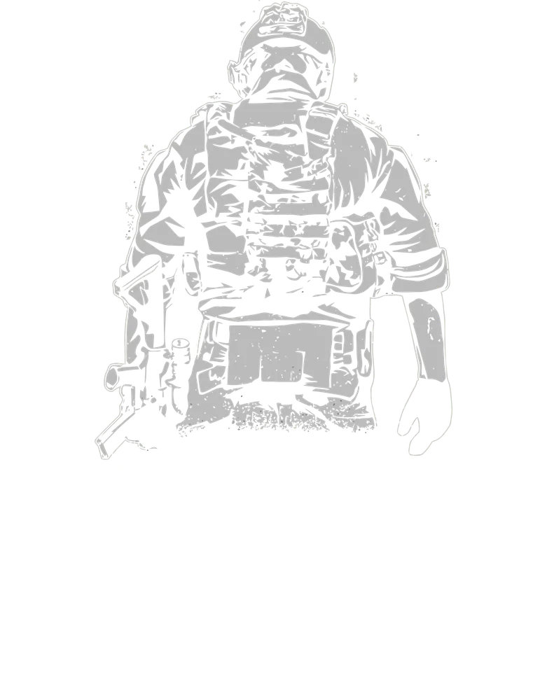 Military Soldier Illustration — White Realistic Illustration