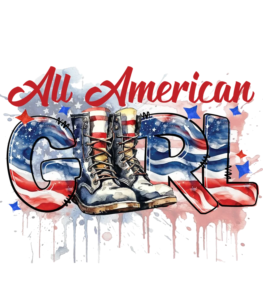 American Flag Boots — Multicolor Watercolor
