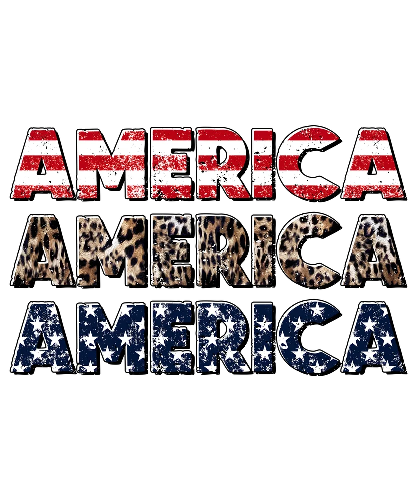 American Flag Text Variations